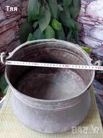 Меден/бакърен котел 14 л, снимка 3 - Антикварни и старинни предмети - 52247621