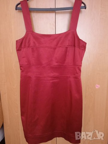 Червена сатенирана рокля, снимка 2 - Рокли - 37727396