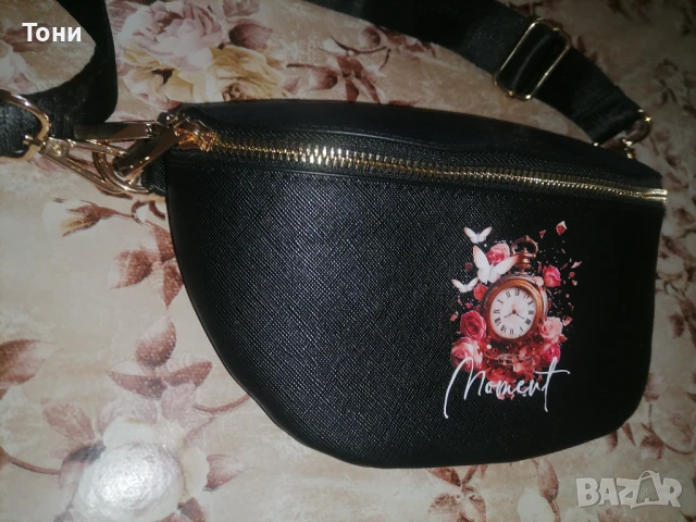 BagBase Оригинал Нова Кожена Дамска Чанта с Красив Принт , снимка 4 - Чанти - 50495903