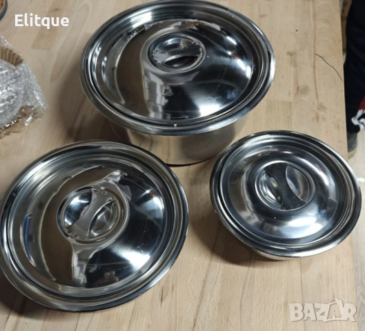 Комплект купи с капак в различни размери от неръждаема стомана - 3 бр., снимка 13 - Други - 52743925