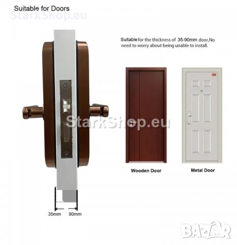 Умна брава с пръстов отпечатък и wifi TUYA, снимка 8 - Други стоки за дома - 39972427