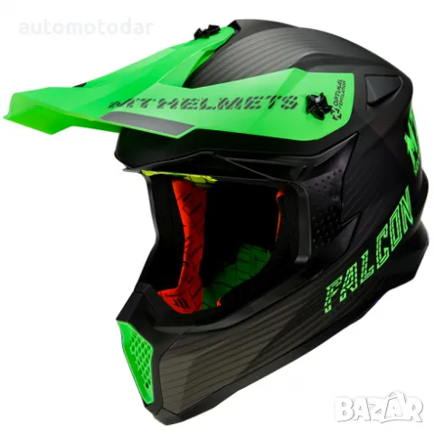Мотокрос каска MT FALCON SYSTEM-FLUO GREEN