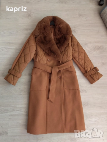 Ново кафяво дамско палто размер L , цена 80 лв, снимка 3 - Палта, манта - 52928816