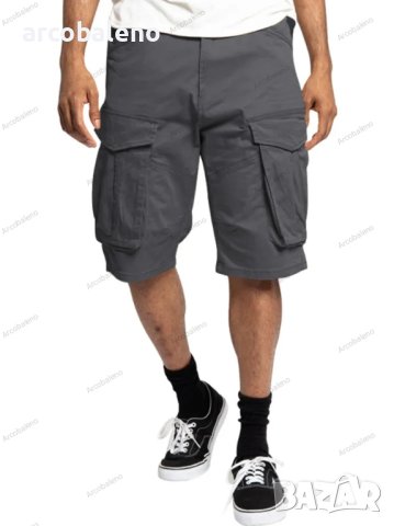 Мъжки едноцветни ежедневни карго панталони с много джобове, 5цвята, снимка 10 - Къси панталони - 40810704