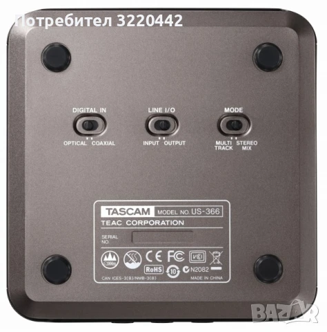 Аудио интерфейс TASCAM US 366 (DAC + ADC), снимка 3 - Други - 50527079
