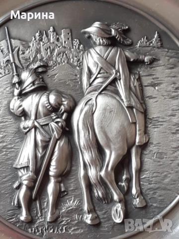 Чиния за стена, пано от калай Antik*Vintage #53, снимка 2 - Антикварни и старинни предмети - 52172285