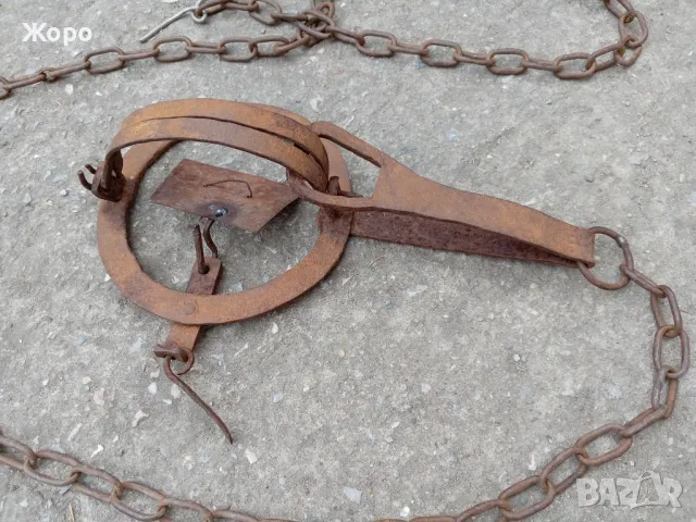 Стар кован вълчи капан, снимка 2 - Антикварни и старинни предмети - 49978115