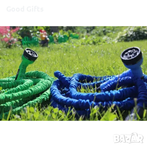 Разтегателен градински маркуч 7.5м до 60м с накрайник за поливане, снимка 2 - Напояване - 49684004
