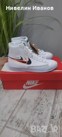 Нови кожени кецове Nike Blazer, снимка 3 - Кецове - 52016756