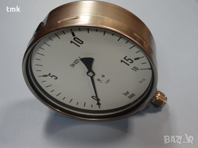 Манометър WIKA Ф160 mm, 16bar, снимка 4 - Резервни части за машини - 28448627
