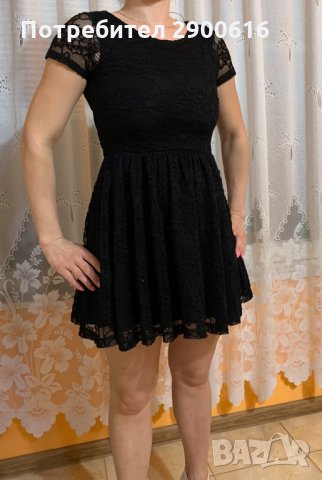 Черна елегантна рокля, снимка 3 - Рокли - 33110685
