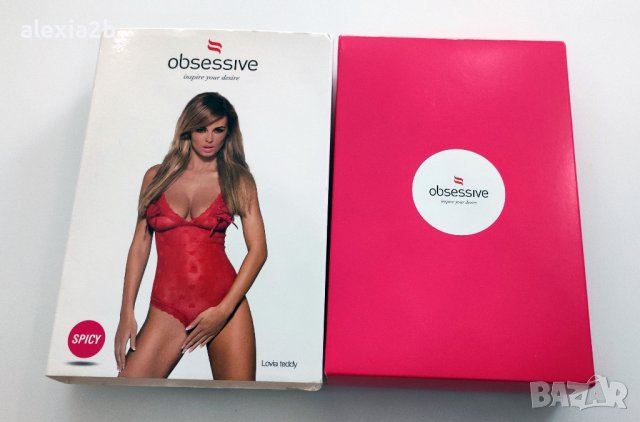 Секси червено боди с отворено дъно на марка Obsessive - Оригинал, снимка 4 - Бельо - 43394970