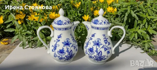 Двойни и тройни сетове, чайник, захарница  Zwiebelmuster, Winterling 1950 г. , снимка 11 - Сервизи - 47320479