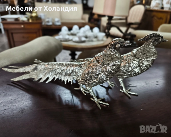 Двойка петли от посребрен калай, снимка 11 - Антикварни и старинни предмети - 53084075