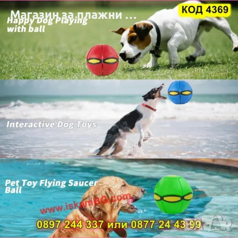 Фризби топка - играчка 2в1 - КОД 4369, снимка 13 - За кучета - 49315628
