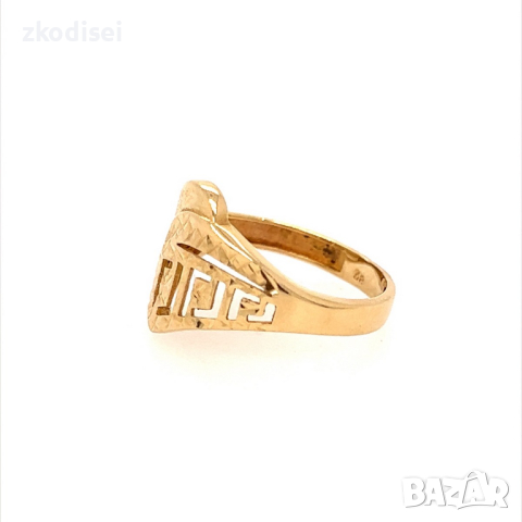 Златен дамски пръстен 2,10гр. размер:51 14кр. проба:585 модел:22996-1, снимка 2 - Пръстени - 44855854