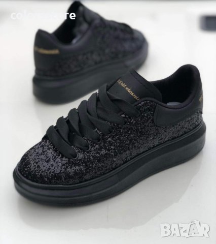 Черни кецове брокат Alexander McQueen кодBr224, снимка 2 - Кецове - 36290598
