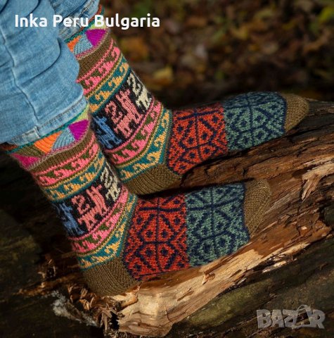  Перуански чорапи модел Уанкавелика различни цветове , снимка 1 - Дамски чорапи - 42968710