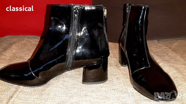 Miss KG дамски черни лачени боти, снимка 8 - Дамски боти - 33053077