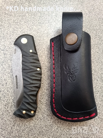 Сгъваем нож ръчно изработен от N690co стомана + ПОДАРЪК кания, снимка 5 - Ножове - 51962867