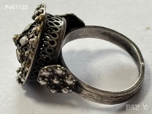 Сребърен възрожденски пръстен, снимка 3 - Антикварни и старинни предмети - 50230774