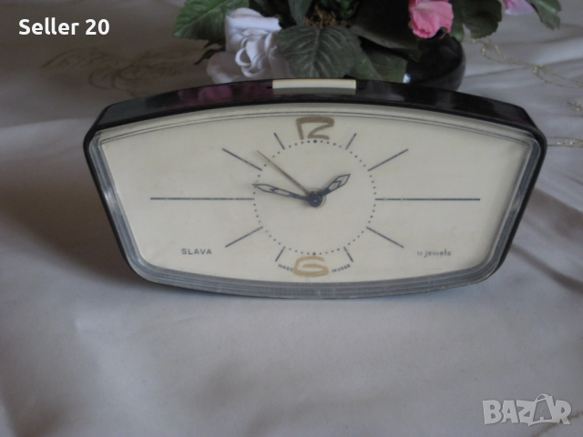 Старинни будилници СЛАВА и RUHLA работещи антики от времето на СССР, снимка 5 - Декорация за дома - 51953147
