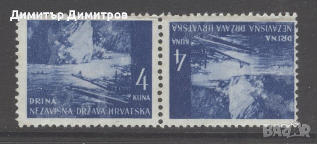 Хърватия 1941 - Мi № 54 - тет-беш чиста, снимка 1 - Филателия - 44028174