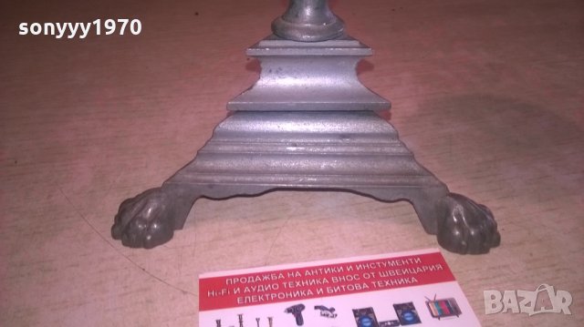 красив и стилен сив свещник-внос холандия-32х15см, снимка 15 - Колекции - 27902670