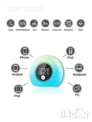 Музикален Bluetooth LED часовник - изгрев залез SG1, снимка 11 - Други - 48631120
