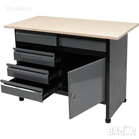 Работна маса с шкаф и чекмеджета VOREL, 1160 х 600 х 840 мм, снимка 2 - Работни маси и бюра - 43024646