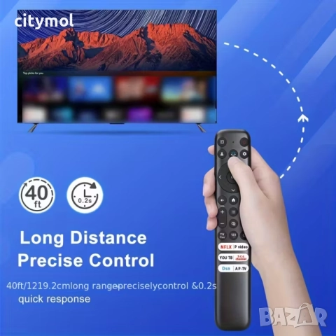 Дистанционно управление за Smart TV TCL RC813, гласова функция, Netflix, YouTube, TCL Channel, снимка 3 - Дистанционни - 52067784