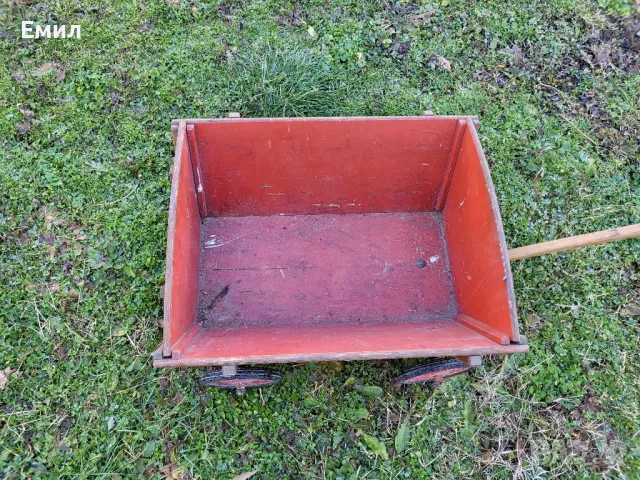 Стара дървена градинска количка , снимка 5 - Градински мебели, декорация  - 48832503