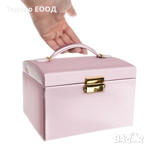 Кутия за бижута на няколко етажа и с много отделения розова пудра, снимка 4 - Други - 43899604