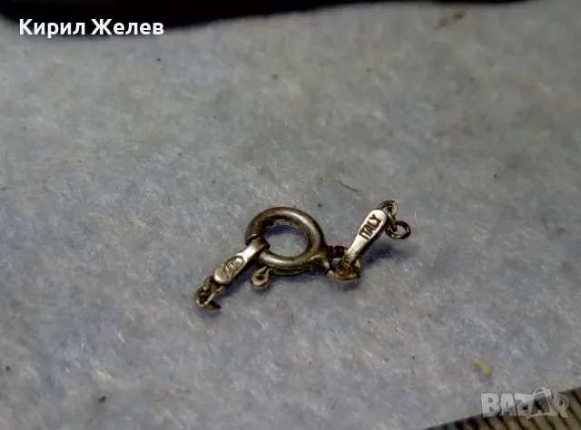 СТАРА СРЕБЪРНА ЗАКОПЧАЛКА СРЕБРО 925 ITALY с БЯЛА ПОЗЛАТА КАРАБИНКА За ГРИВНА КОЛИЕ ВЕРИЖКА 49932, снимка 7 - Други - 49525096