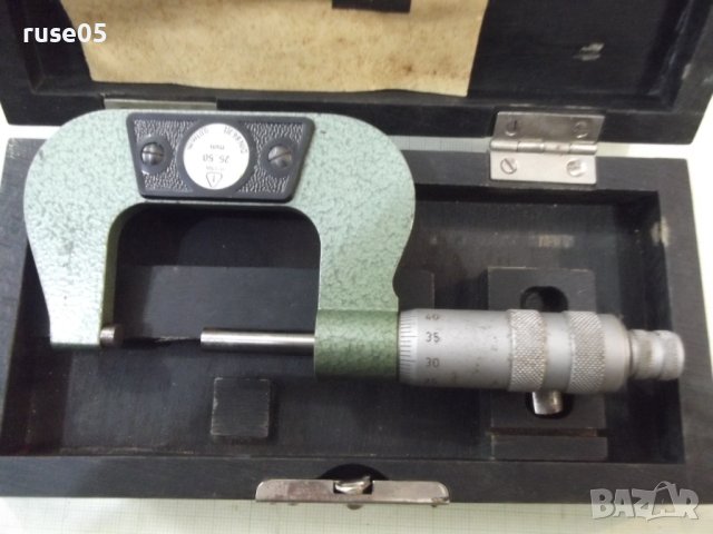 Микрометър "25 - 50 мм" германски DDR работещ, снимка 4 - Други инструменти - 43300657