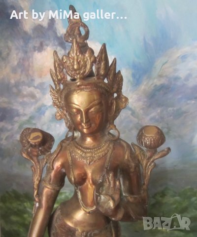 53 см голяма статуетка пластика фигура метал Богиня с ваджра
