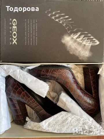 Обувки GEOX кафяви, ток 10 см, снимка 1