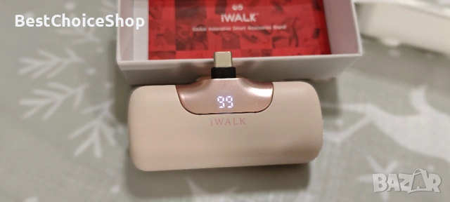 iWALK LinkPod 5 – преносима батерия 5500 mAh (Power Bank) за iPhone – розов цвят, снимка 5 - Външни батерии - 53376472