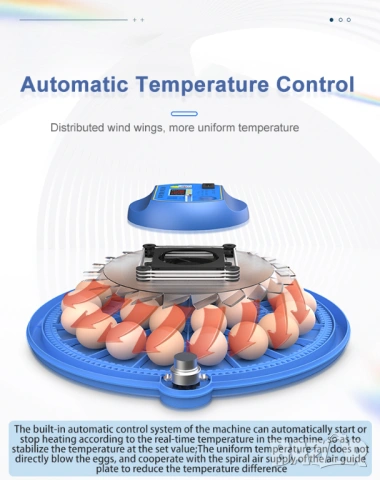 Автоматичен инкубатор за 80 яйца / Инкубатор за пилета /  Люпилня, снимка 3 - За птици - 53446658