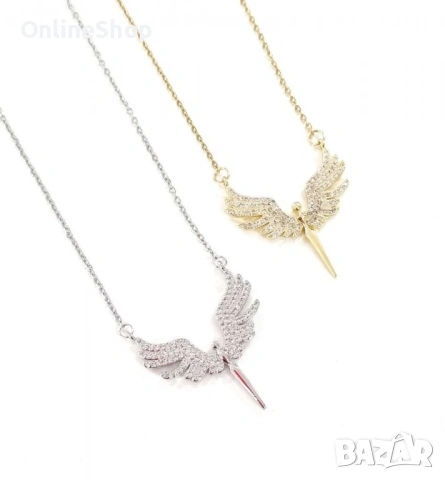 Стилно и нежно колие – АНГЕЛСКИ КРИЛА, снимка 2 - Колиета, медальони, синджири - 53360386