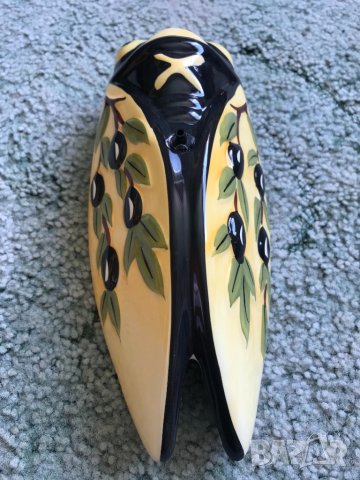 Френска винтидж керамична ваза пееща цикада за стена, снимка 5 - Декорация за дома - 40652032