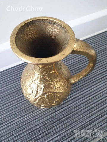 2броя стари италиански кани/20см-4кг/29см-6кг/релефна бронзова кана с деца и плодове, снимка 11 - Антикварни и старинни предмети - 53481227