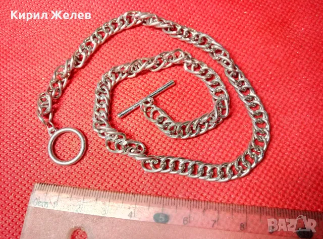 КРАСИВ СТИЛЕН ВИНТИДЖ КЮСТЕК За ДЖОБЕН ЧАСОВНИК СИНДЖИР ВЕРИЖКА БЛАГОРОДНА ЛЕГИРАНА СТОМАНА 31241