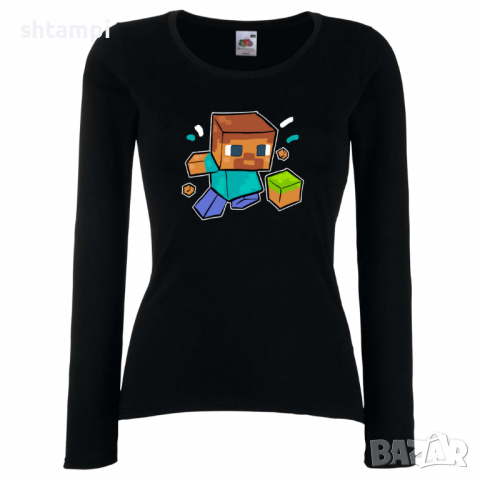 Дамска тениска Steve Football майнкрафт Minecraft,Игра,Забавление,подарък,Изненада,Рожден Ден., снимка 3 - Тениски - 36521418