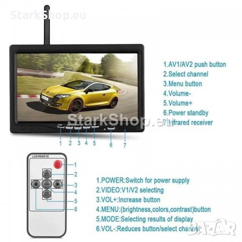  7″ Монитор с две камери за бусове и камиони, снимка 5 - Аксесоари и консумативи - 38416938