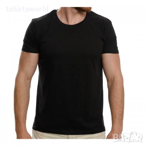 Нова мъжка изчистена тениска в черен цвят