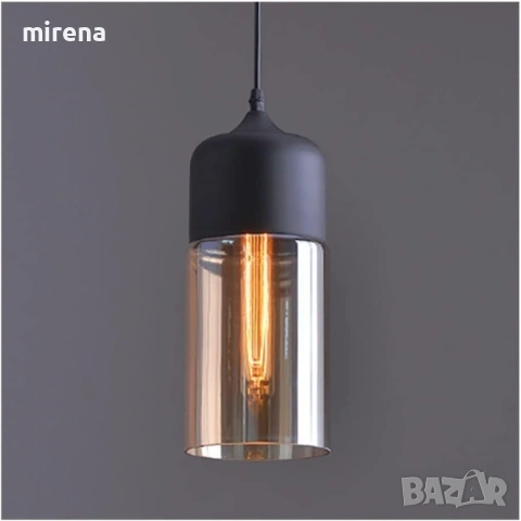 Полилей, геометрична стъклена лампа, скандинавска индустриална ретро