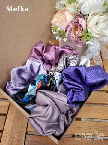 Подаръчен комплект скрънчита - 6 броя, снимка 9 - Аксесоари за коса - 39655203