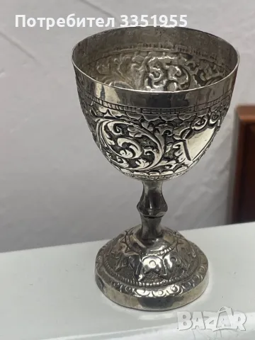 Сребърна старинна чаша, снимка 6 - Антикварни и старинни предмети - 50321020