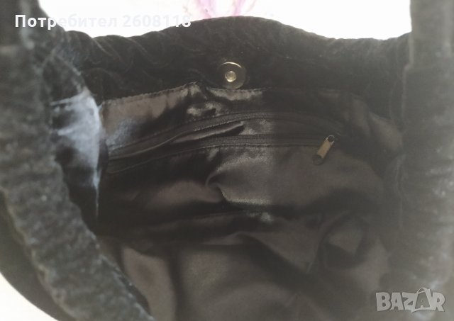 Чанта от черно кадифе , снимка 4 - Чанти - 32462225